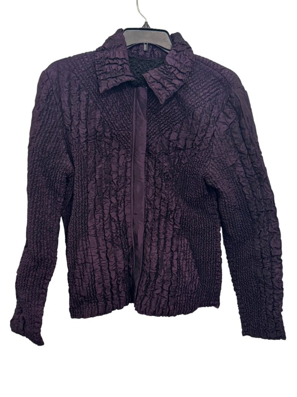 Purple Crinkle Textured Zip-Up Jacket By Ubu Size L